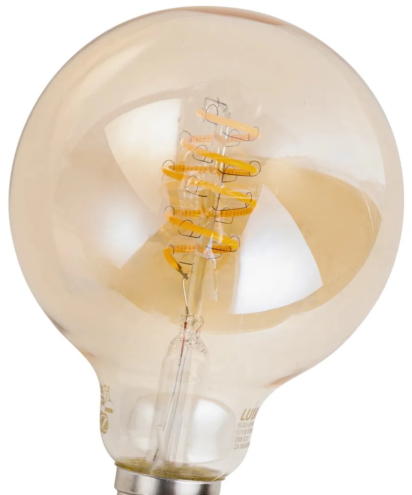 Sada 5 ks Inteligentná stmievateľná LED žiarovka E27 G95 Jantárová 4,9W 320lm 2500K
