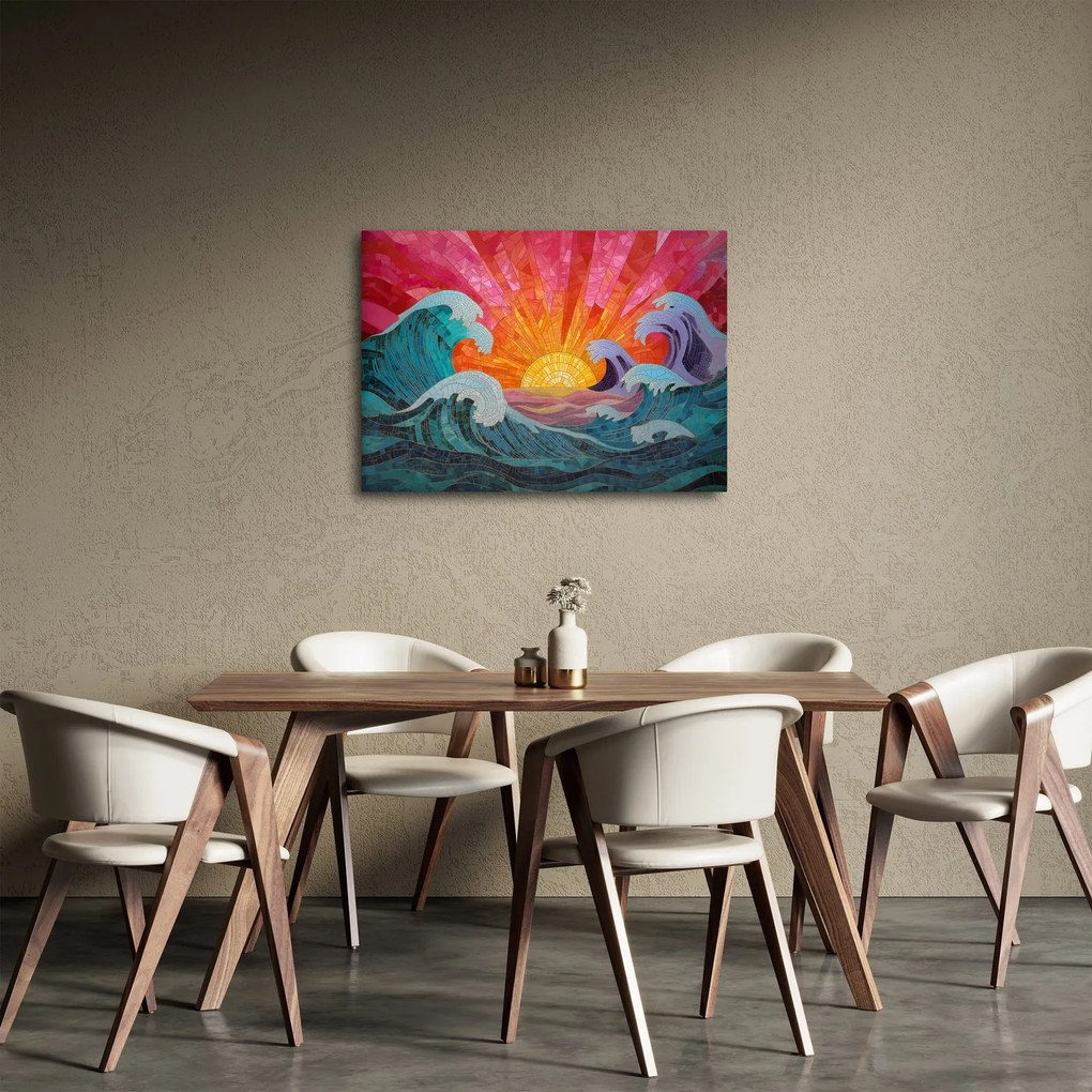Obraz - Mozaika vĺn (70x50 cm)