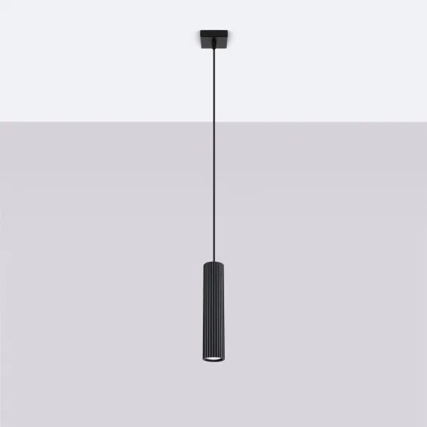 Sollux SL.1573 - Luster na lanku KARBON 1xGU10/10W/230V čierna