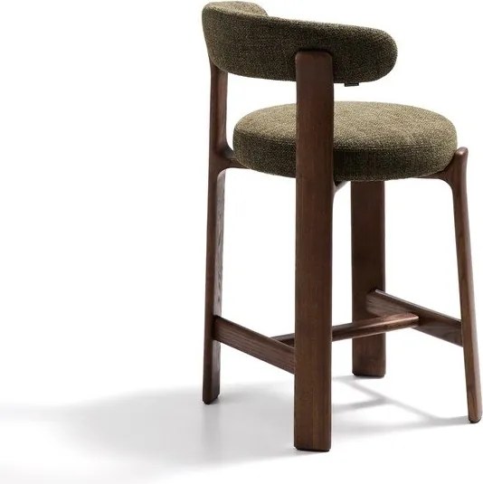 Zelená/v tmavo prírodnej farbe barová stolička z jaseňového dreva (výška sedadla 65 cm) Granite – Kave Home