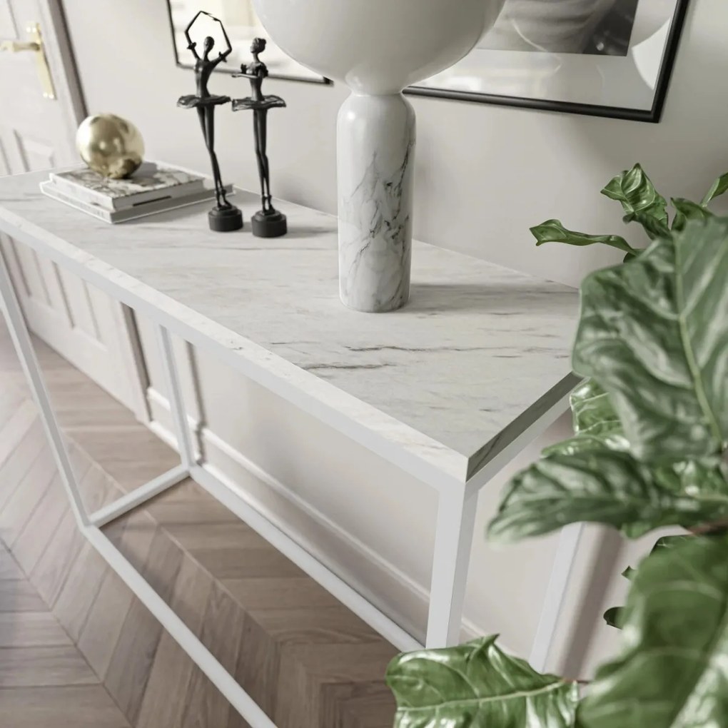 KONZOLA BELLA BIELY MRAMOR / BIELY PODSTAVEC 100