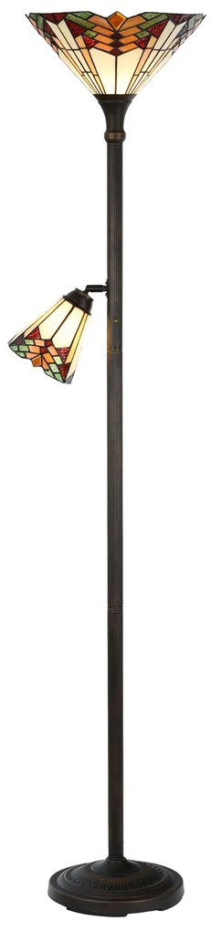 2 tienidlá stojaca lampa na čítanie Tiffany SEMAFOR DUO 30*178