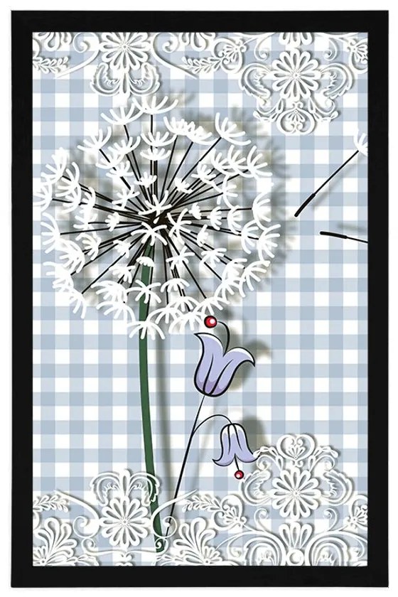 Plagát kreslená púpava - 30x45 black
