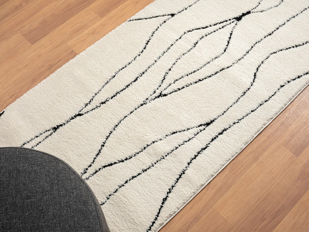 Behúň Moroccan Serenity CA40082 weiß, 80x250, čiernobiela, obývacia izba, My Flair