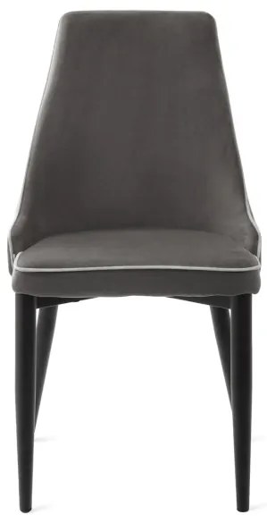 Jedálenská stolička LOUIS RIBBON zamatová sivá 848891
