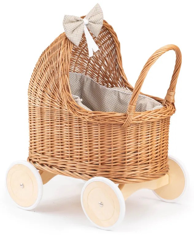 Kočík prútený pre bábiku Nukke I.š. 53 x hl. 35 x v. 32/55(cm)