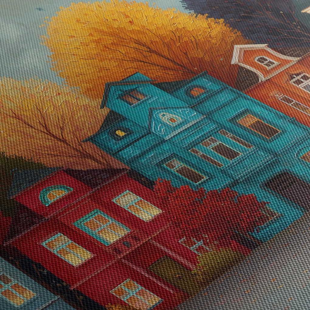 Obraz - Maľované jesenné mesto (90x60 cm)