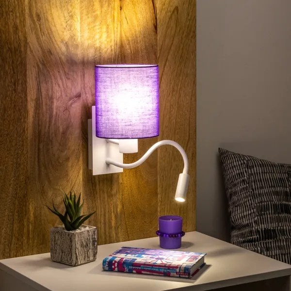 Brilagi - LED Nástenná lampa NUBILA 1xE27/25W/230V + LED/3W biela/fialová
