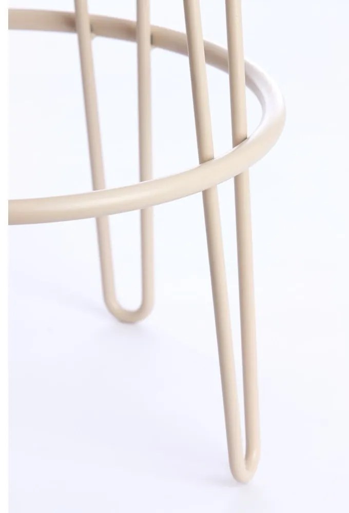 Krémovobiela čalúnená barová stolička (výška sedadla 73 cm) Alice – Light &amp; Living