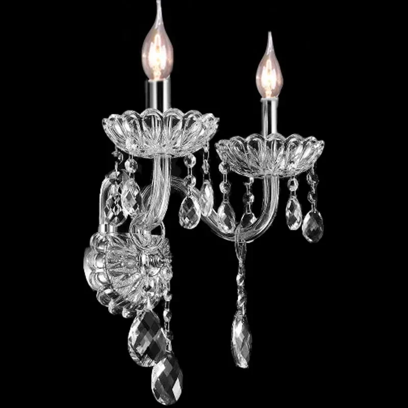 Toolight - Krištáľová nástenná lampa 2xE14 60W 300757, chrómová, OSW-04603