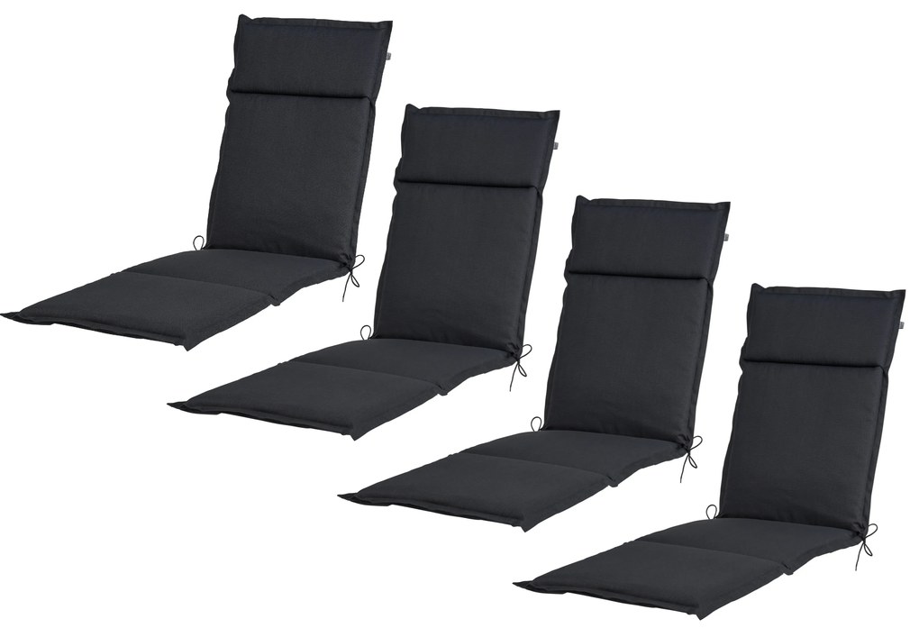 Livarno home Polstrovaná podložka na kreslo Houston, antracitová, 4 kusy (800008800)