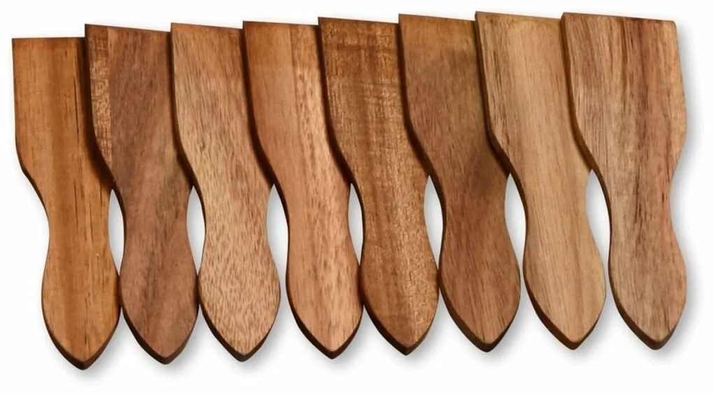 Kesper 28968 Sada špachtlí na raclette 8 ks akácia, 13 x 3,5 cm
