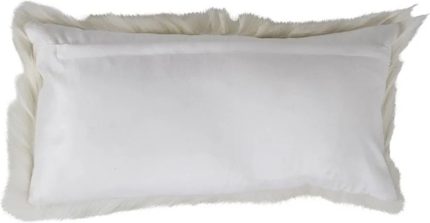 Biely obdĺžnikový vankúš z kozej kože - 55 * 30 * 10cm