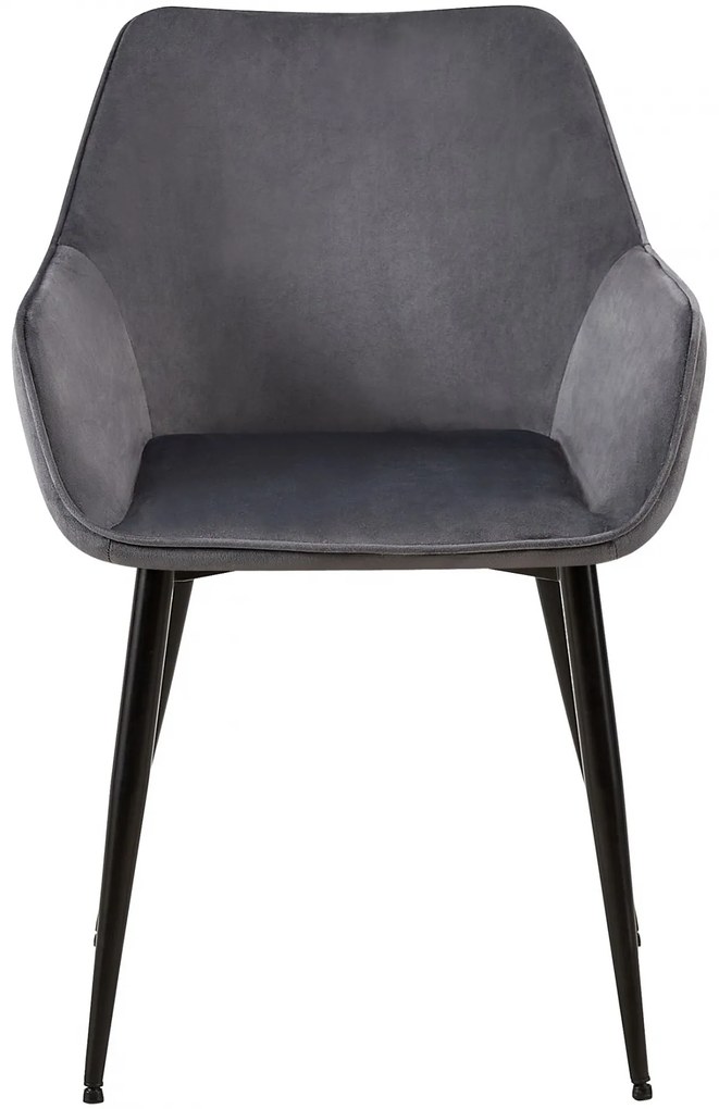 Jedálenská stolička Vessa - zamat - tmavo šedá