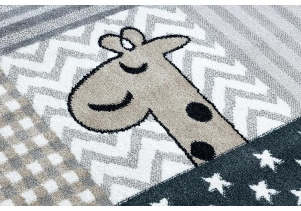 Detský kusový koberec Zvieratka sivý 140x190cm