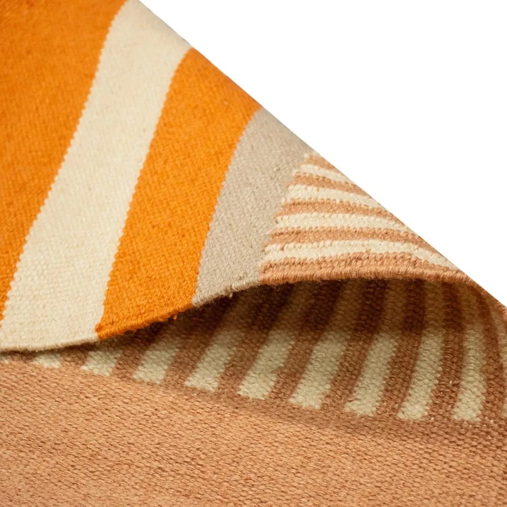 Béžovo-oranžový obojstranný vonkajší koberec z recyklovaného plastu Green Decore Bella, 120 x 180 cm