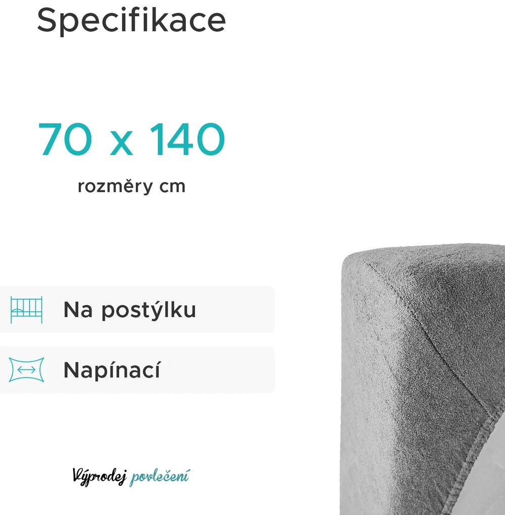 Froté plachta do detskej postieľky žltá 70x140 cm