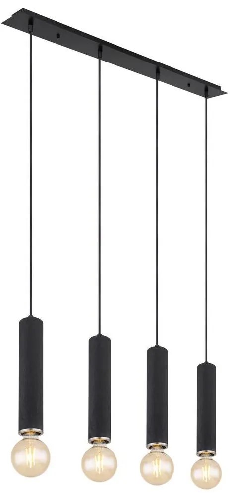 Globo 15499-4H - Luster na lanku MARION 4xE27/60W/230V čierne drevo