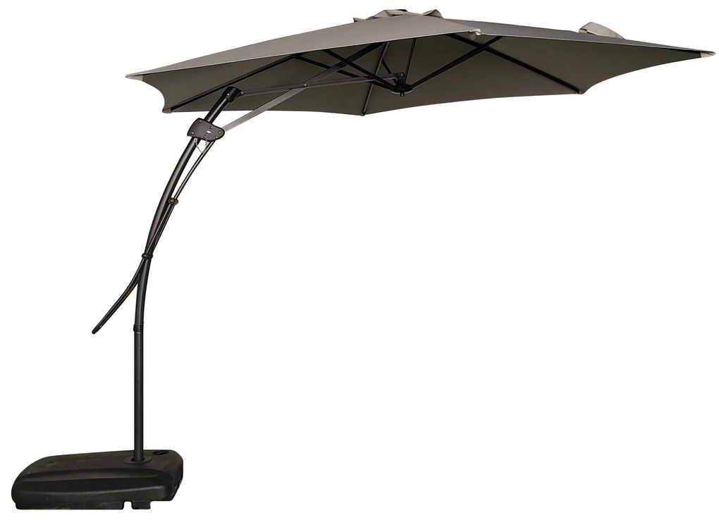 Záhradný slnečník Houseland Zylo 300 cm svetlosivý