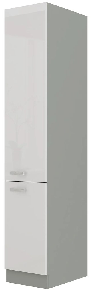 Potravinová kuchynská skrinka Brunea 40 DK-210 2F (sivá + lesk biely). Vlastná spoľahlivá doprava až k Vám domov. 1024992
