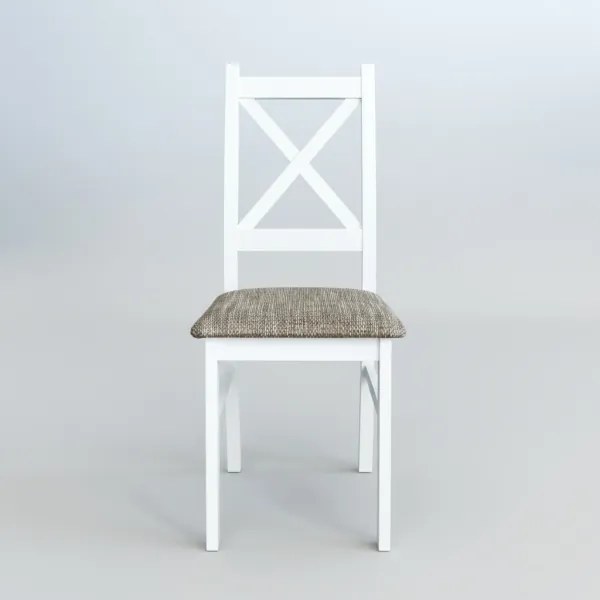 Jedálenská stolička NATE biela/hnedá