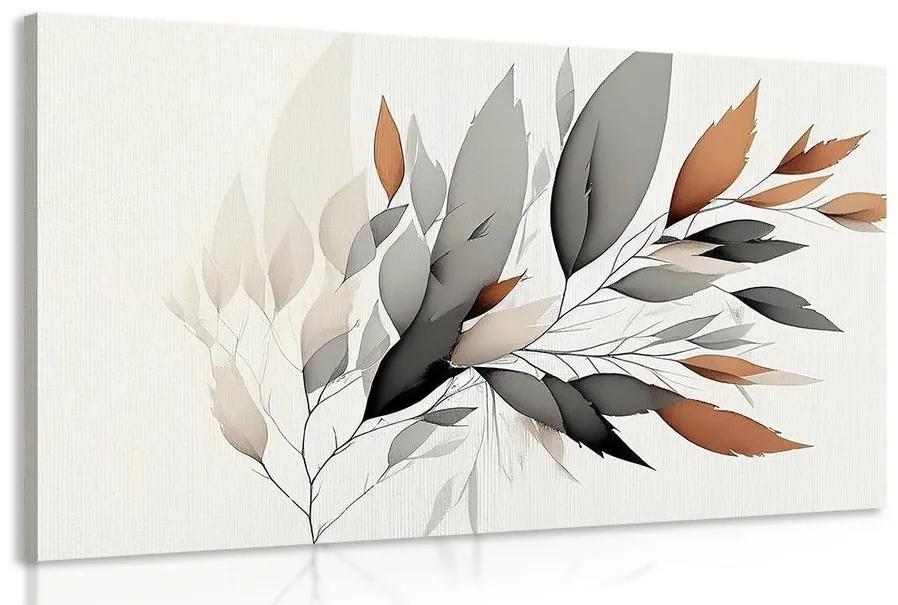 Obraz minimalistická vetvička listov - 90x60
