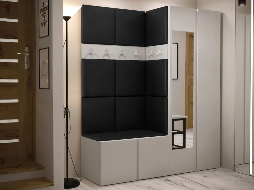 Predsieň Tavasz XII, Farby: kašmír, Farba čalúnenia:: ekokoža Soft 011 (čierna)