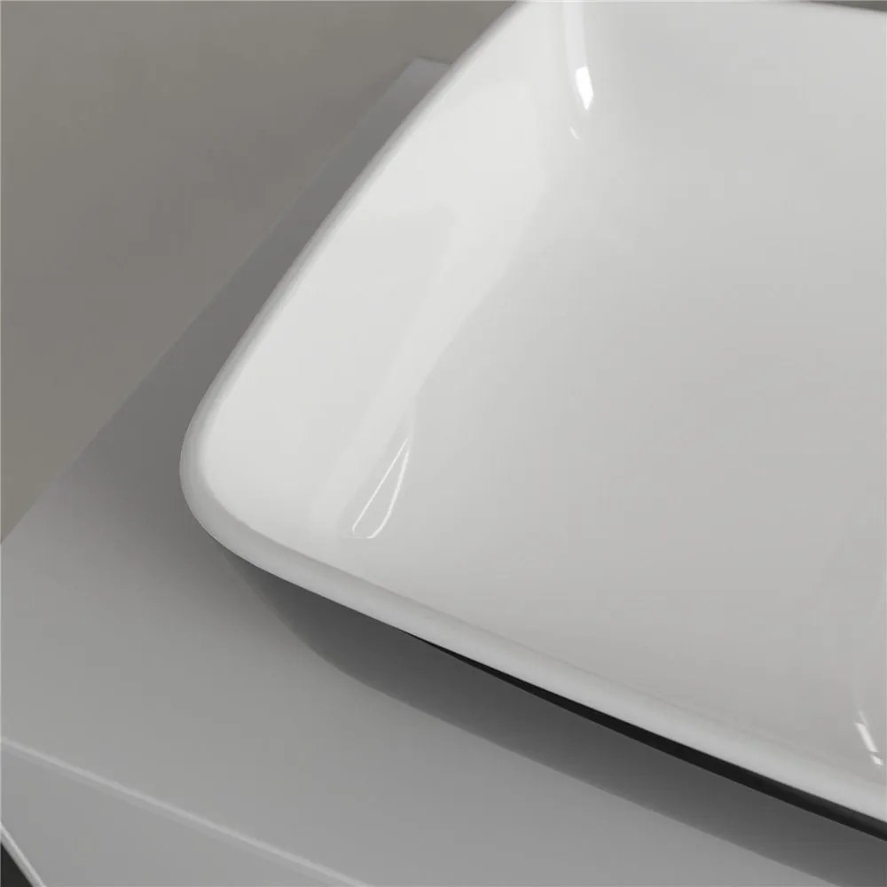 VILLEROY & BOCH Artis obdĺžnikové umývadlo na dosku bez otvoru, bez prepadu, 580 x 380 mm, Coal Black, 417258BCT8