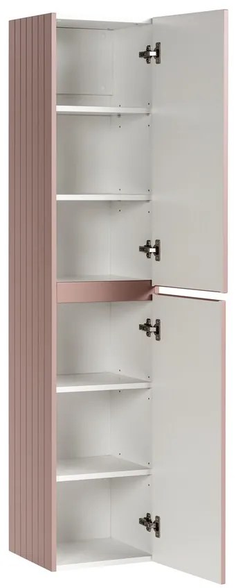 Kúpeľňová zostava Iconic 80 cm so zapusteným umývadlom, skrinkami a zrkadlom ružová/biela