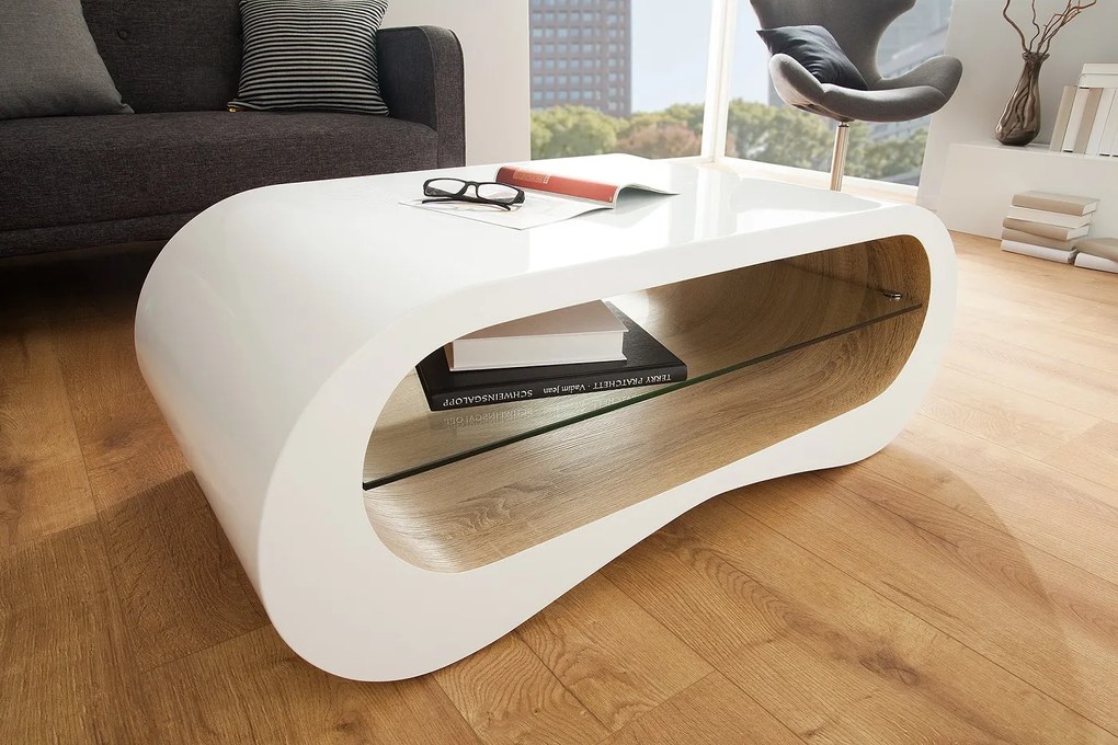 Bighome - Konferenčný stolík BROOKLYN 110 cm - biela