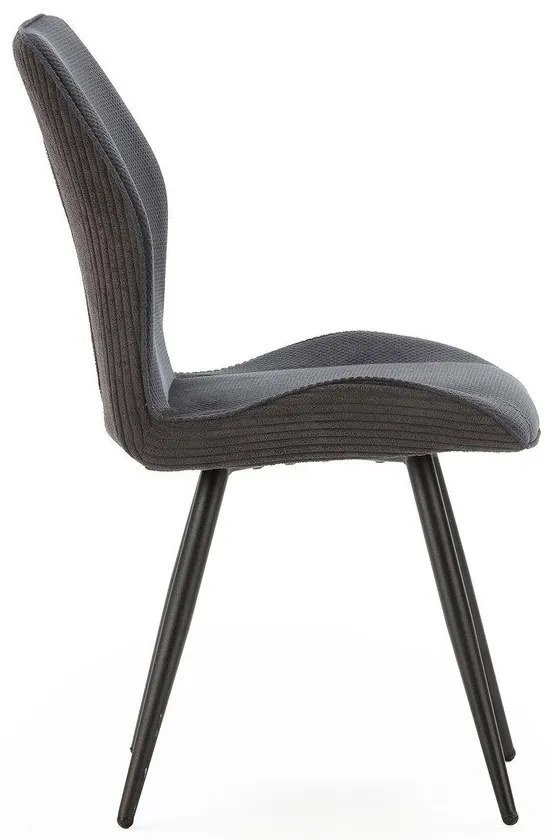 Čierne menčestrové jedálenské stoličky v súprave 2 ks Adaya – Marckeric