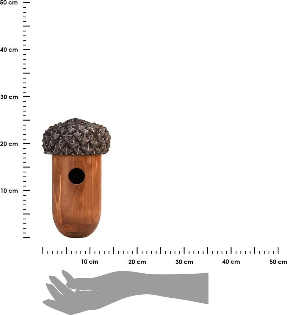 Vtáčia búdka Wooden, 25,5x14 cm, drevo, hnedá