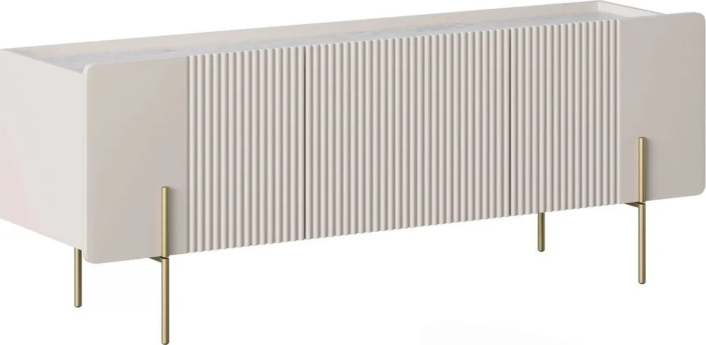 TV stolík Malmi 150 cm - kašmírová / zlatá