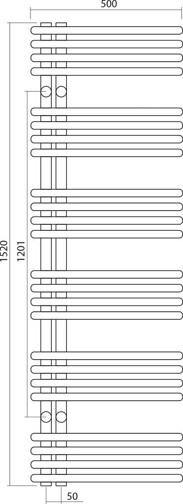 Sapho Sapho, NYMPHA vykurovacie teleso 500x1520mm, čierna mat, LLN152B