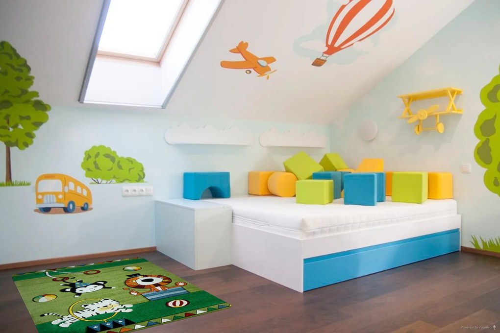 Berfin Dywany, Kusový koberec Smart Kids 22316 Green, 160x230, zelená, detská izba