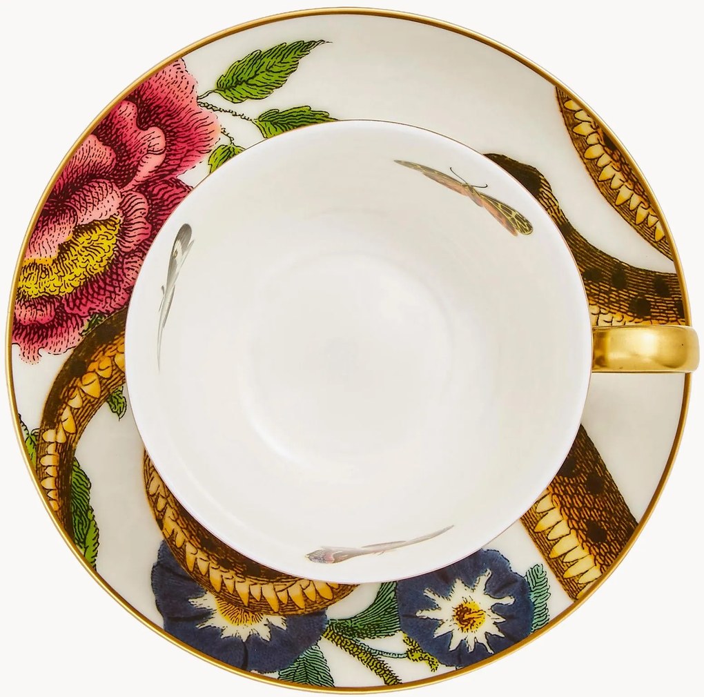 Porcelánová šálka na čaj's podšálkou Leopard Snake