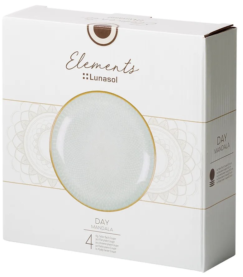 Tanier dezertný Coupe 20 cm set 4 ks - Elements Day Mandala - 492519