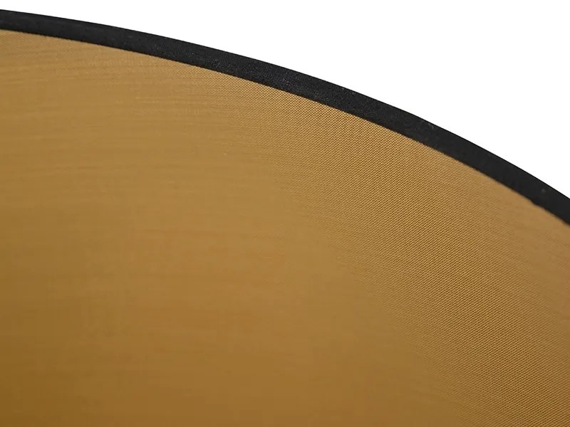 Bavlnený tienidlo čierne 45/50/28 so zlatým vnútrom