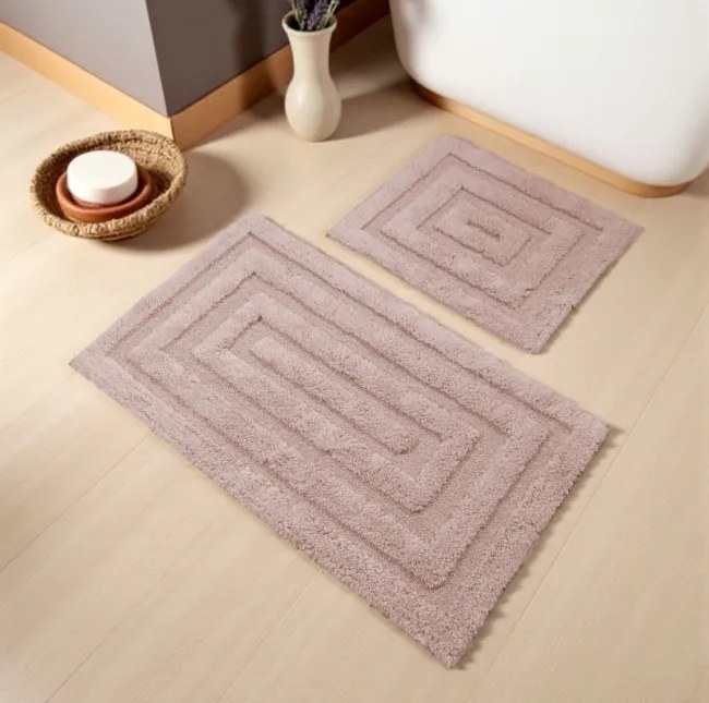 Sada kúpeľňových koberčekov BOSTON 13 púdrovo ružová