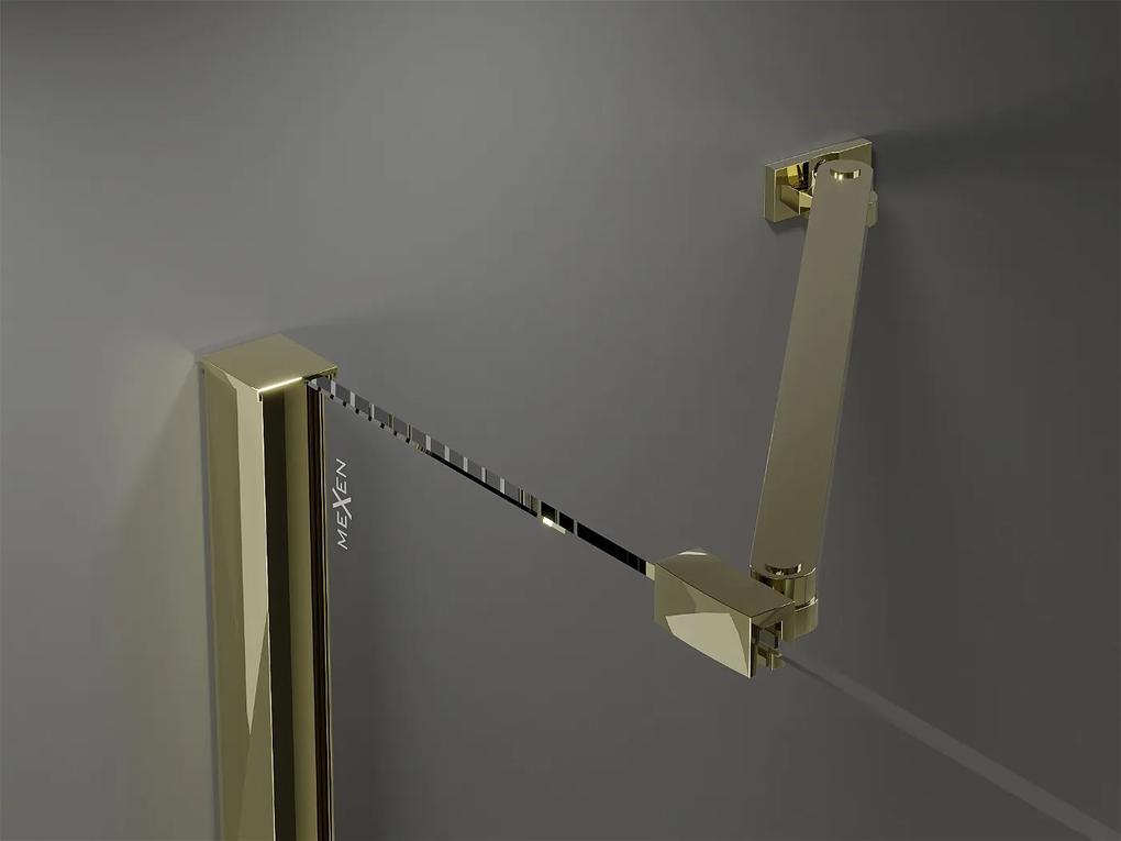 Mexen Velar Duo, posuvné dvere do otvoru 150x200 cm, 8mm číre sklo, zlatá matná, 871-150-000-02-55