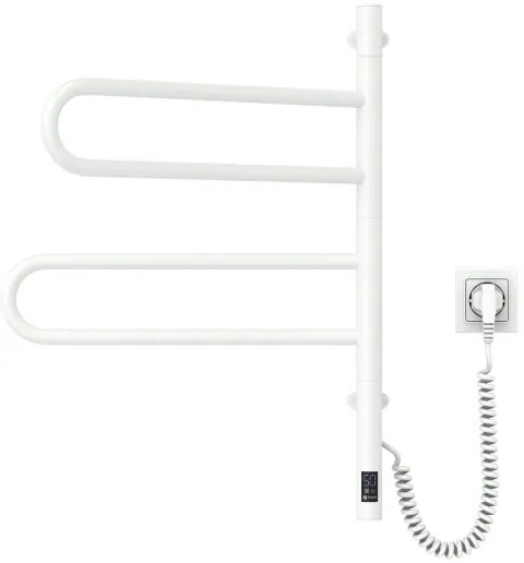 Elektrický otočný sušák na uteráky FOUETTE 128W/230V 64,6 cm IP44 biely