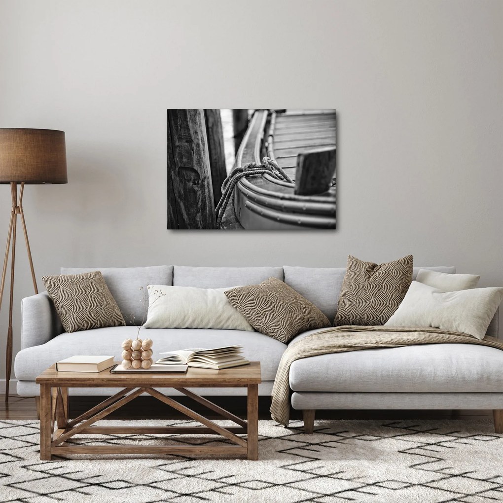 Obraz - Priviazaná loď (70x50 cm)