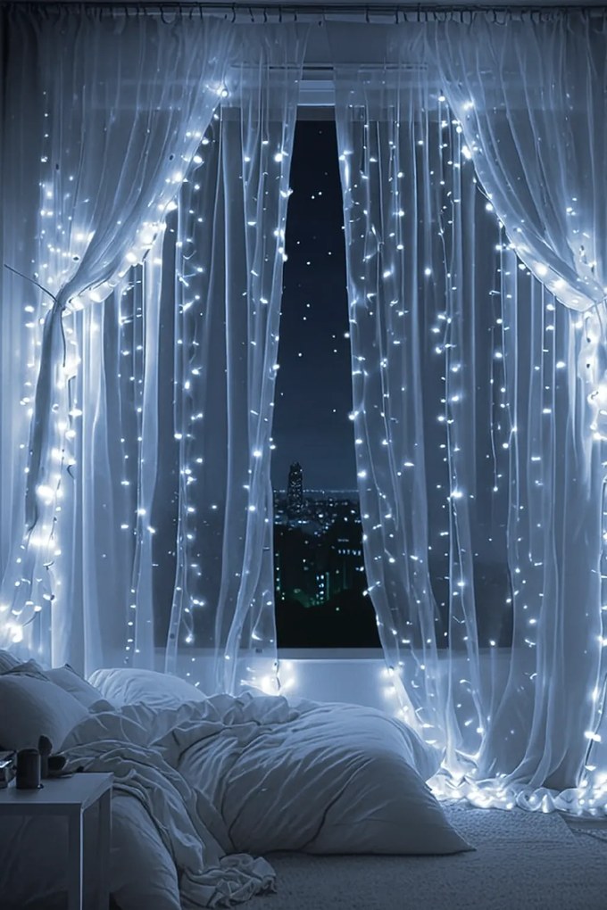 Vianočné svetielka vnútorné studená biela 200 LED