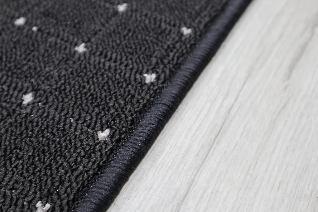 Condor Carpets, Koberec behúň na mieru Udinese antracit, šíre 40 cm, čierna, chodba / predsieň