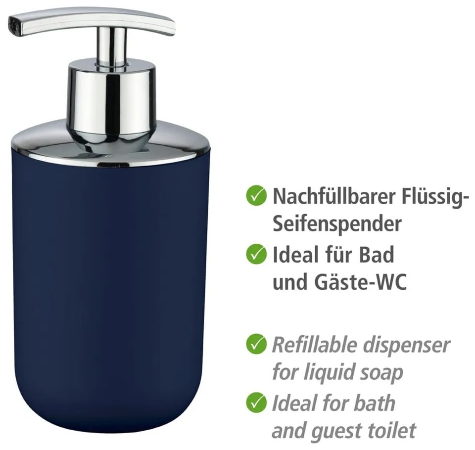 Tmavomodrý dávkovač na mydlo Wenko Brasil