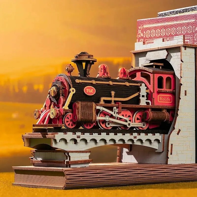 RoboTime 3D puzzle Knižná podpera Historický parnývlak
