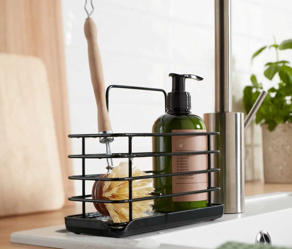 Kovový stojan na potreby na umývanie riadu