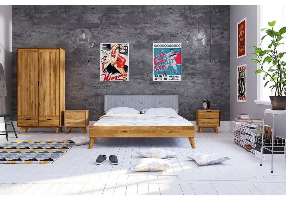 Šatníková skriňa z dubového dreva 90x180 cm Greg - The Beds