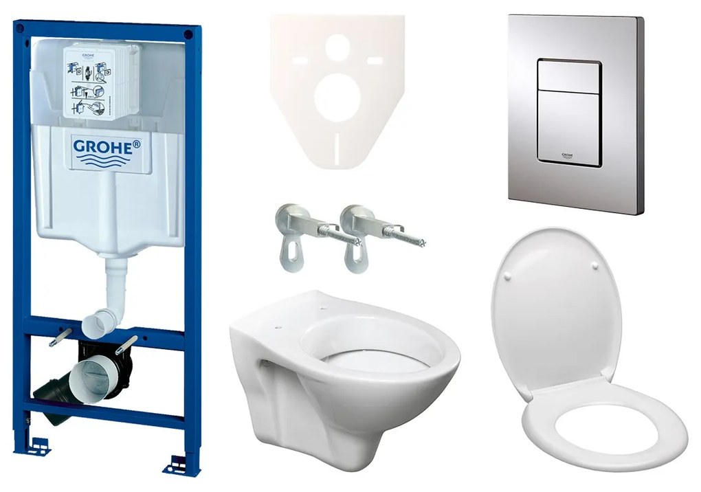 Cenovo zvýhodnený závesný WC set Grohe do ľahkých stien / predstenová montáž + WC S-Line S-line Pro 38528SET-KD