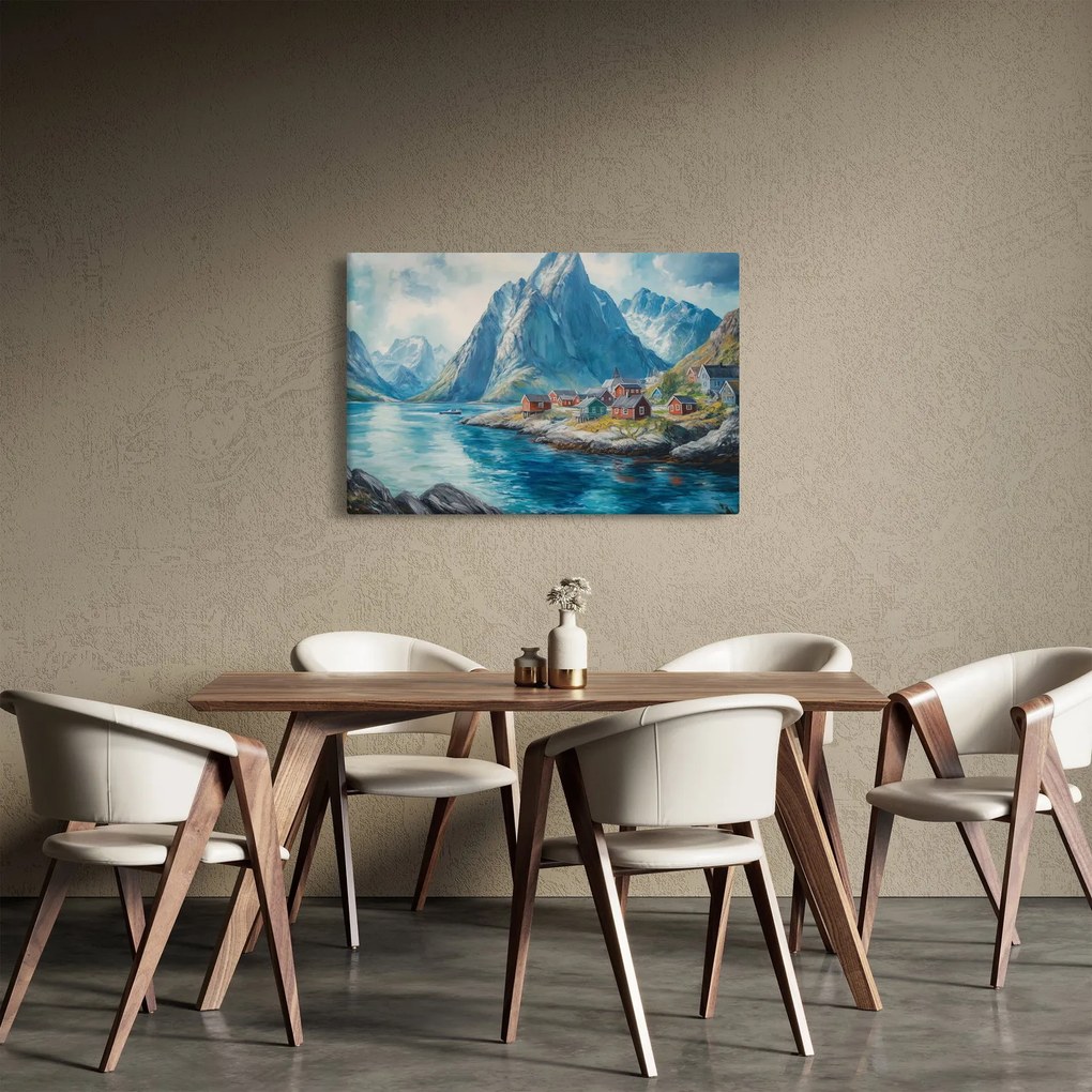 Obraz - Nórska dedinka (90x60 cm)